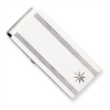Silver-plated & Rhodium Star .001ct Diamond Hinged Money Clip