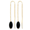14k Onyx with U Threader Earrings