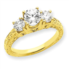 14k AA Diamond three stone ring