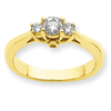 14k AA Diamond three stone ring