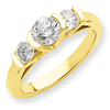 14k AA Diamond three stone ring