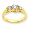 14k AA Diamond three stone ring