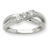 14k White Gold AA Diamond three stone ring