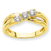 14k AA Diamond three stone ring