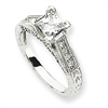14k White Gold AA Diamond engagement ring