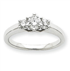 14k White Gold AA Diamond three stone ring
