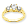 14k AA Diamond three stone ring