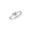 14k White Gold AAA Diamond heart ring