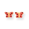 14k Pink Enameled Butterfly Earrings