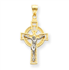14k Two-tone Iona Crucifix Pendant