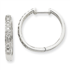 14k White Gold Diamond Hoop Earrings