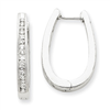 14k White Gold Diamond Hoop Earrings