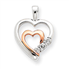 14k Two-tone Diamond Heart Pendant