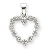14k White Gold Diamond Heart Pendant