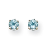 14k White Gold Aquamarine Post Earrings