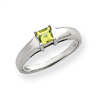14k White Gold 4mm Peridot Ring