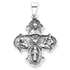 Sterling Silver Antiqued 4-way Medal