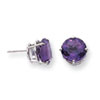 14k White Gold 10mm Amethyst Checker earring