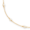 16in  Gold-plated  Small White Glass Pearl Necklace chain