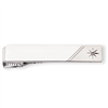 Rhodium-plated .01 Ct. Diamond Polished Florentined Tie Bar