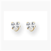 14K 4mm Clear Heart CZ Earrings