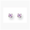 14K White 3mm Pink CZ Earrings