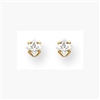 18k  3mm Square CZ Earrings