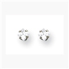 18K White 3mm Square CZ Earrings