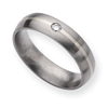 Titanium 6mm Diamond Brushed Band ring