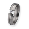 Titanium 5mm Diamond Brushed Band ring
