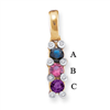 14KY Family Jewelry Diamond Semi-Set Pendant