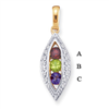 14KY Family Jewelry Diamond Semi-Set Pendant