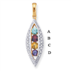 14KY Family Jewelry Diamond Semi-Set Pendant