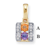 14KY Family Jewelry Diamond Semi-Set Pendant
