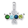 14KW Family Jewelry Diamond Semi-Set Pendant