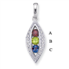 14KW Family Jewelry Diamond Semi-Set Pendant