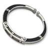 Stainless Steel Carbon Fiber Hinged Bangle