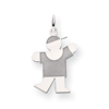 14k White Gold Kid Charm