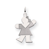 14k White Gold Kid Charm