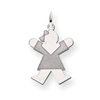 14k White Gold Kid Charm