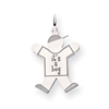 14k White Gold Kid Charm