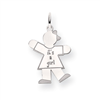 14k White Gold Kid Charm