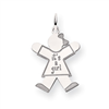 14k White Gold Kid Charm