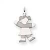 14k White Gold Kid Charm