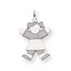 14k White Gold Kid Charm
