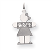 14k White Gold Kid Charm