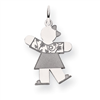 14k White Gold Kid Charm