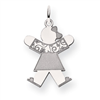 14k White Gold Kid Charm