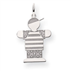 14k White Gold Kid Charm