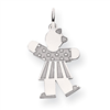 14k White Gold Kid Charm